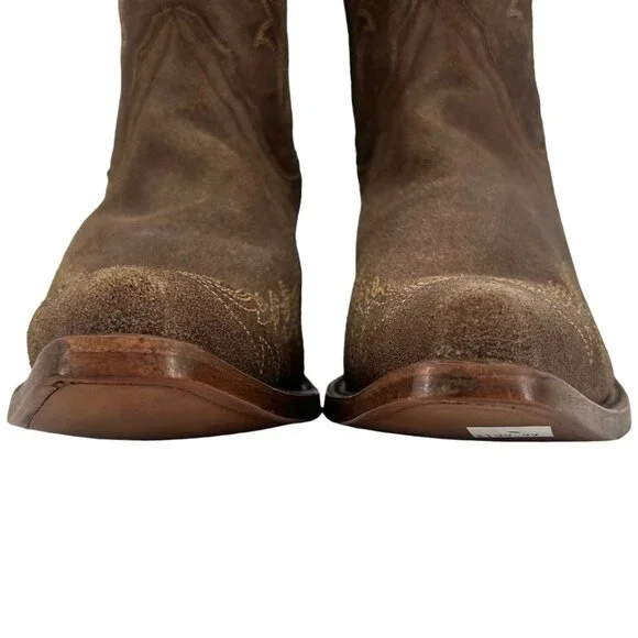 Corral Boots Women's 8M Brown Suede Leather Studded Ropers Cowboy Western Boots - Picture 8 of 16